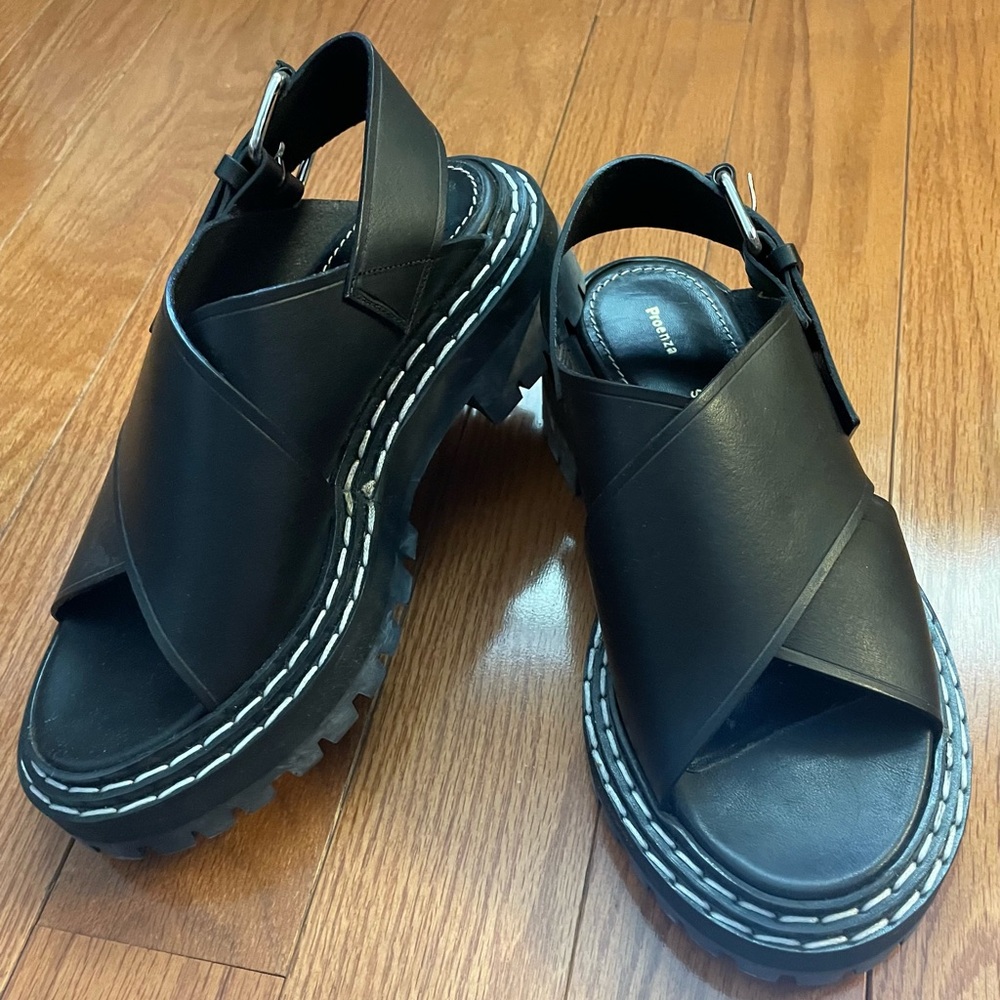 Proenza Schouler Lug Sole Leather Sandal 37 6.5 Unused
